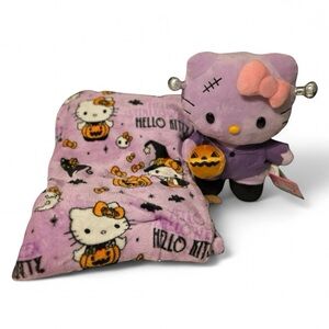 HELLO KITTY FRANKENSTEIN PURPLE Side Stepper & Halloween Witch Blanket Set